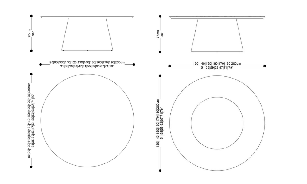 Image of the main dimensions of the product